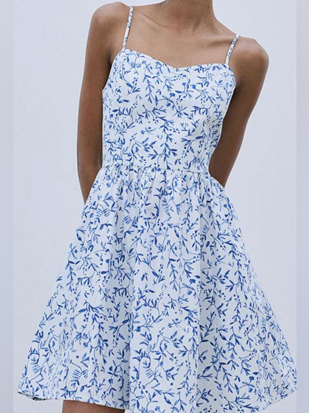 H&M Blue Floral Mini Dress NWT